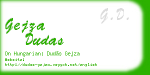 gejza dudas business card